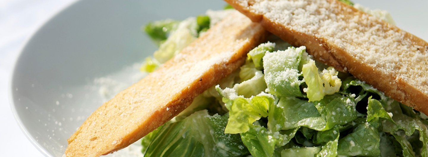 Caesar Salad with Parmesan Bread